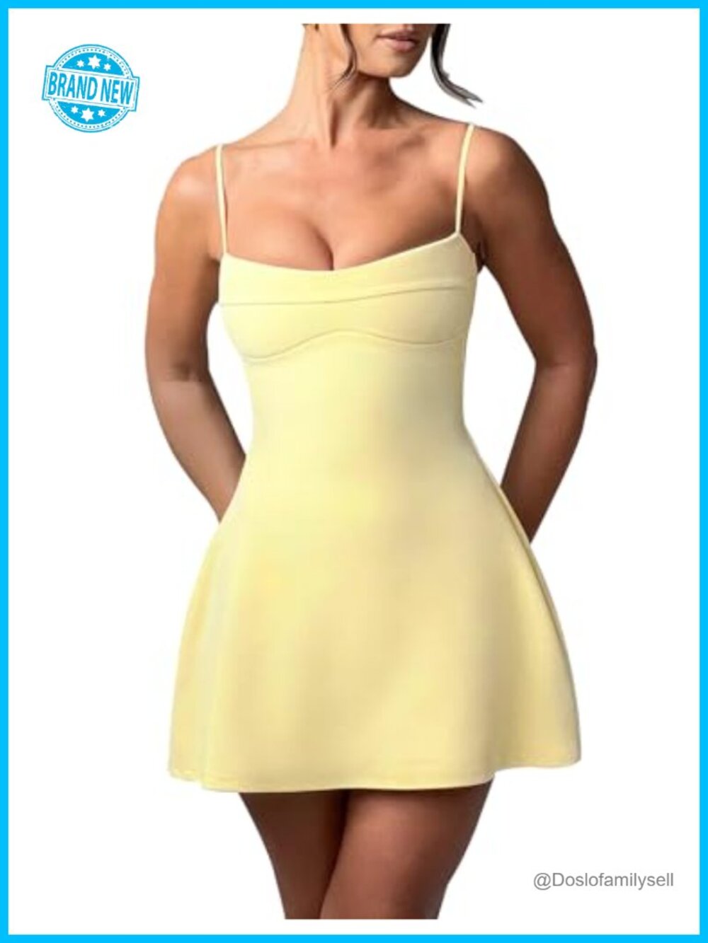 Women's Spaghetti Strap A-Line Sleeveless Mini Dress Ruffle Mermaid Hem